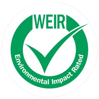 W.E.I.R. Impact on the environment green tick